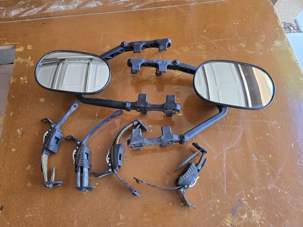 Extended Towing Mirrors, Universal Clip-On Side Mirror Extensions for Pickups, RVs, and Trailers, Tow Mirrors with Extenders