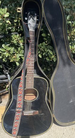 Vintage J.B. Player JB-1000 Acoustic Guitar (Dreadnought) + Hardshell Case, Strap