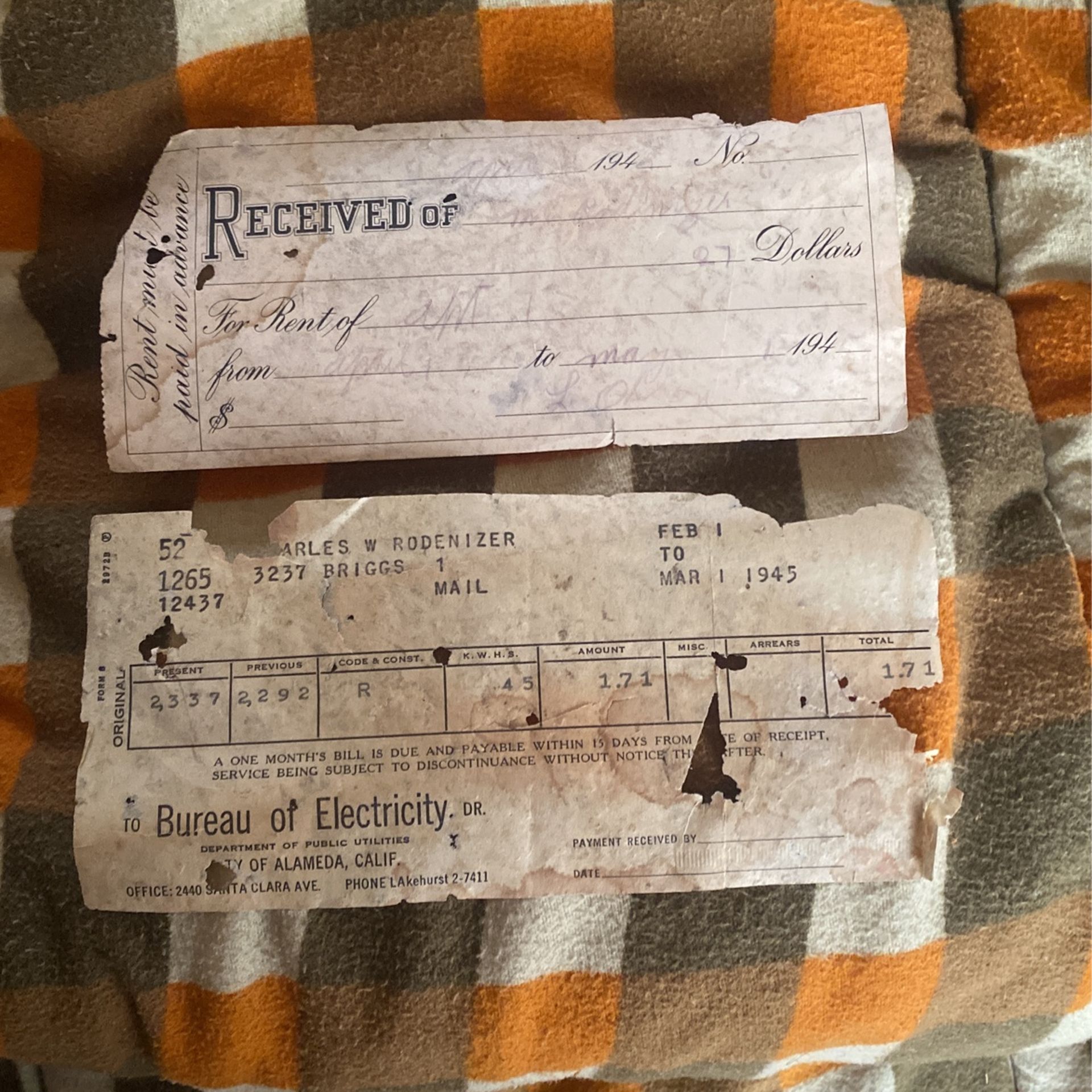 Antique Rent And Electricity Bills