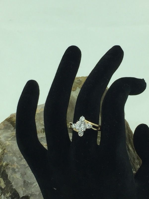 14K Yellow Gold High Electroplated CZ Ring 7.5