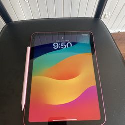 Pink Apple 10.9-inch iPad with pink apple pen (10th Gen, 256GB,data)