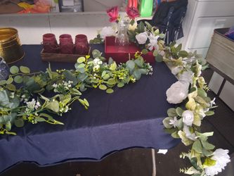 Artificial Eucalyptus and Floral Garlands Set
