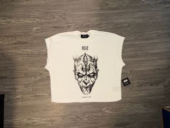 NWT Darc Sport Star Wars Darth Maul Oversized Cropped Shirt White Mens Sz M