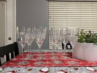 Crystal Red and White Wine glasses