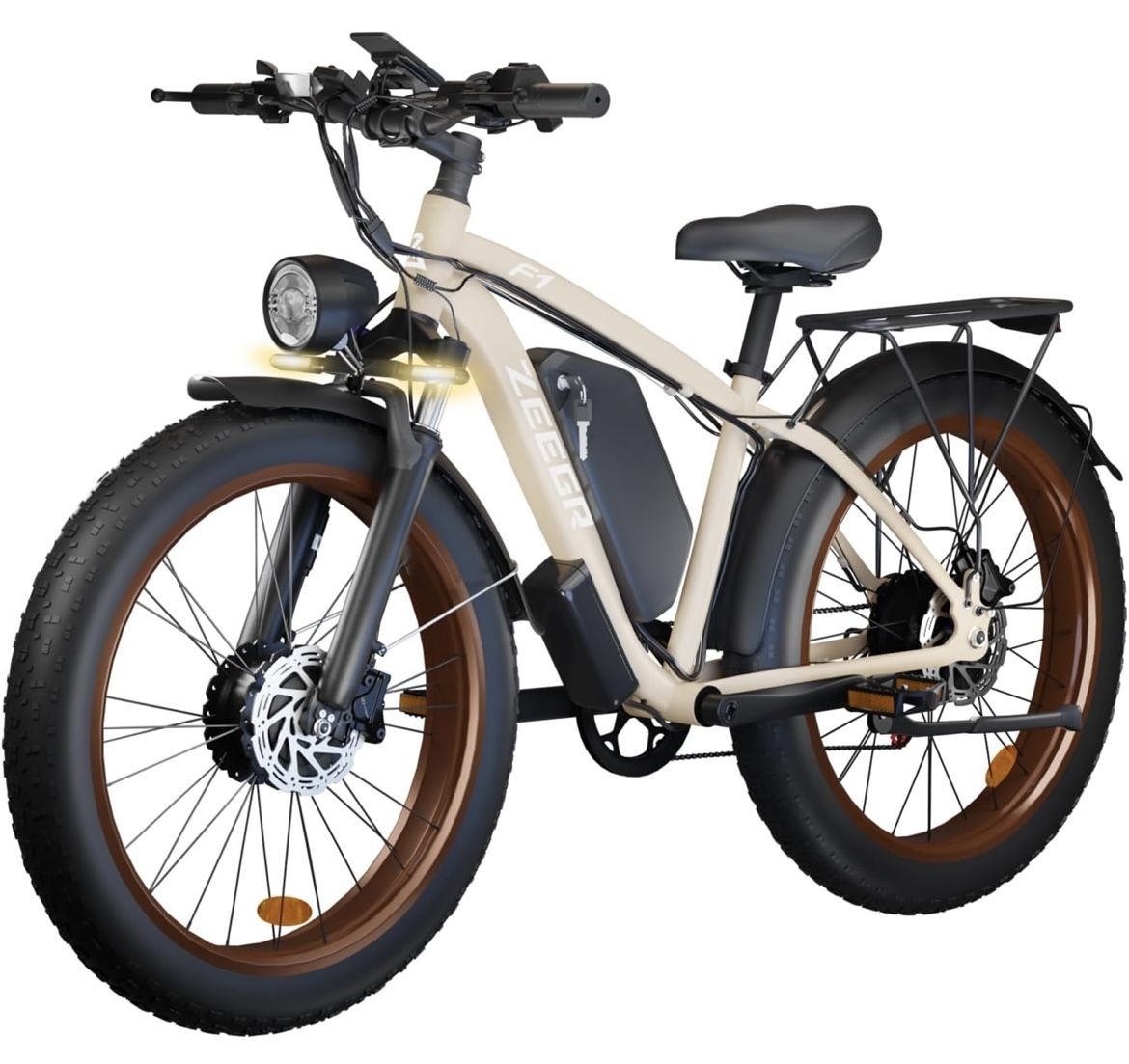 Electric Bike for Adults,Dual Motor AWD 2000W(Peak 3000W) Removable 48V/22.4AH Battery E-Bike 26'*4.0' Fat Tire Electric Bicycle with 7 Speed