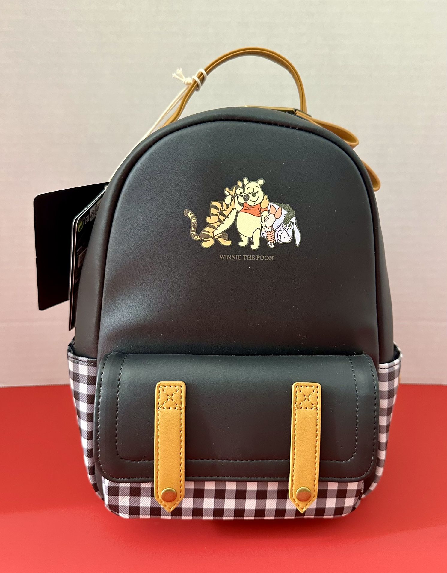 BNWT DISNEY WINNIE THE POOH GINGHAM LOUNGEFLY BACKPACK. BOXLUNCH EXCLUSIVE