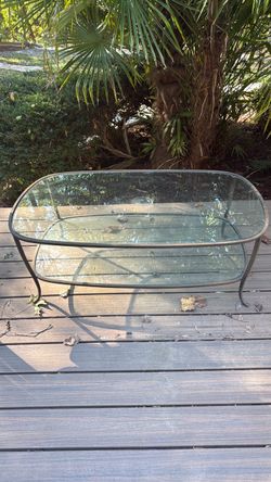 Glass Top Metal Coffee Table