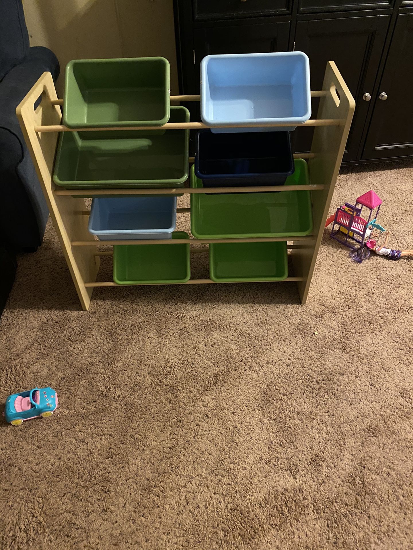 Kids shelf/ toy bins