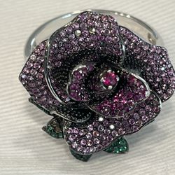 Women’s Micro Pave Set Purple Amethyst 925 Rose Ring (USED)