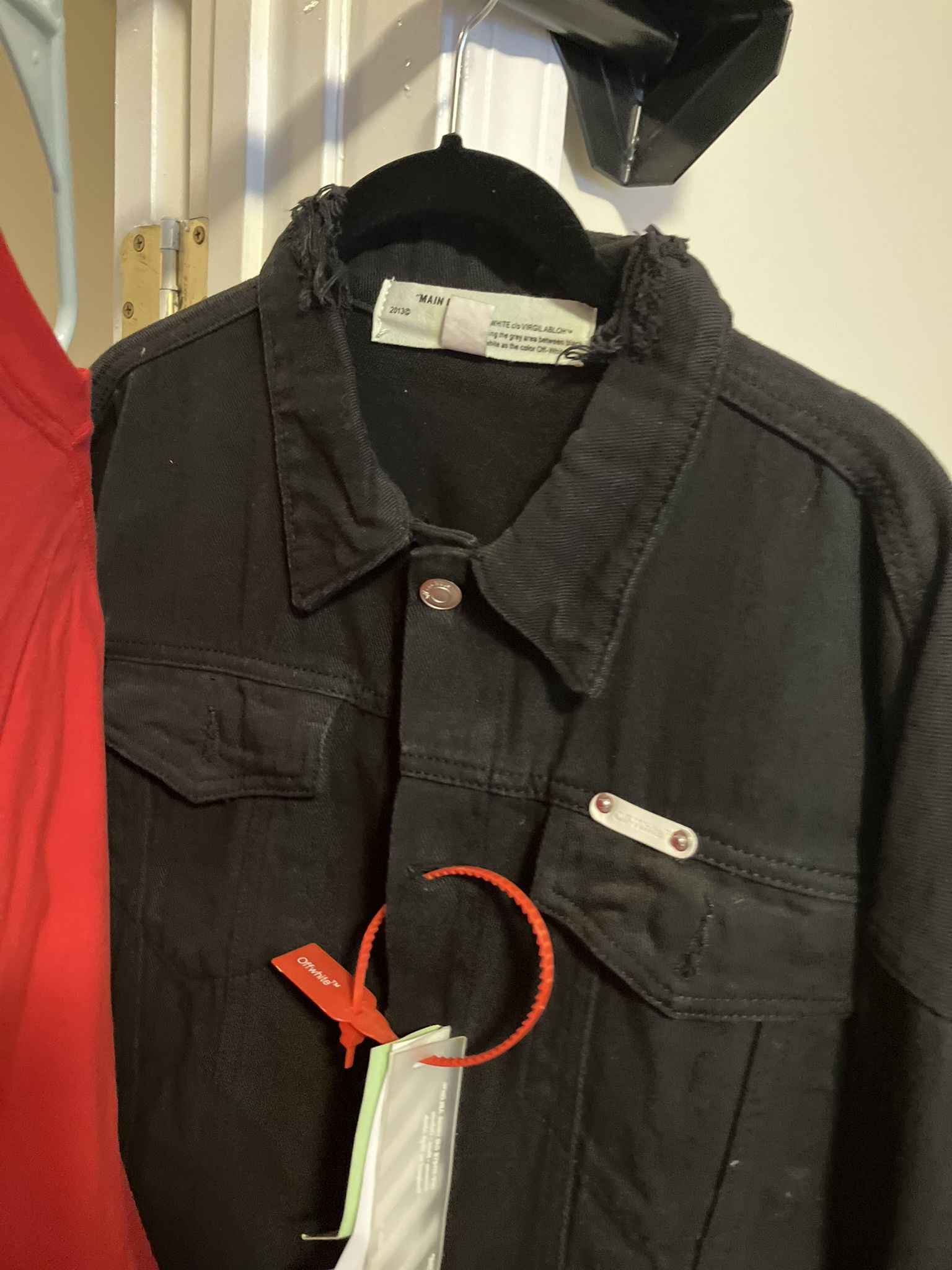 Black Off White Denim Jean Jacket (delivery Available)