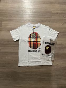 White burbbery Bape shirt Large