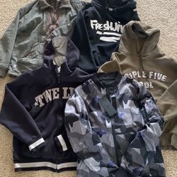Men’s Jackets Hoodies Lot Of 5 Size M And L 