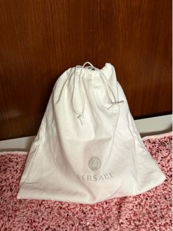 White Drawstring Versace Mesusa Logo Dust Bag