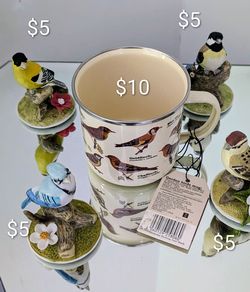 VTG 1993  MUNRO - On Nature's Wing - Beautiful  Bird's Figurine-  ( each $5) tall 3 3/8"  & The new mug $10