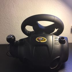 Logitech Steering Wheel For PS3 PS4 Comes With All Wires Only Use 1 Time Sold As Is 