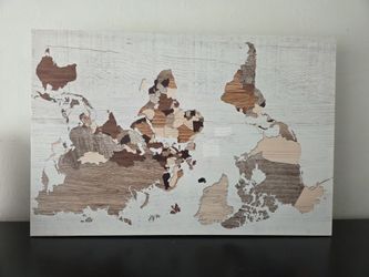 Rustic World Map Wall Art – Wooden Frame
