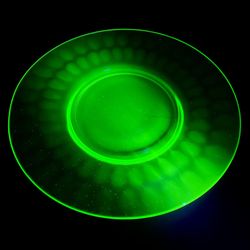 Uranium Federal Glass Co. Thumbprint Lunch Plate
