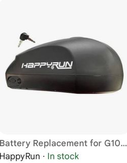HappyRun G100 48V 20Ah 960Wh Li-Ion E-Bike Battery Black w/ Keys**used** & the white happyrun stickers were removed. Is all black now*