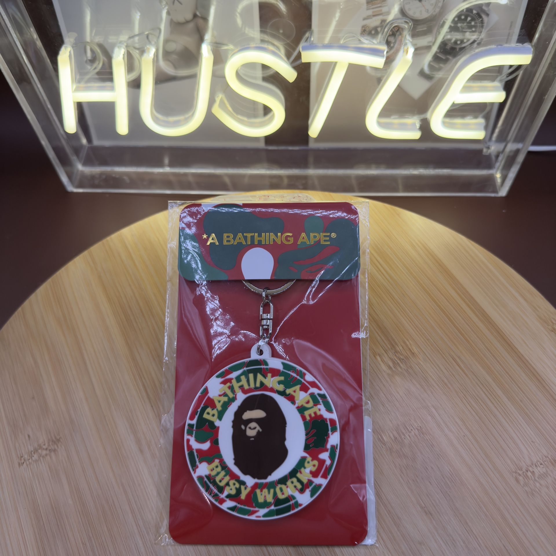 A BATHING APE Keychain Camo