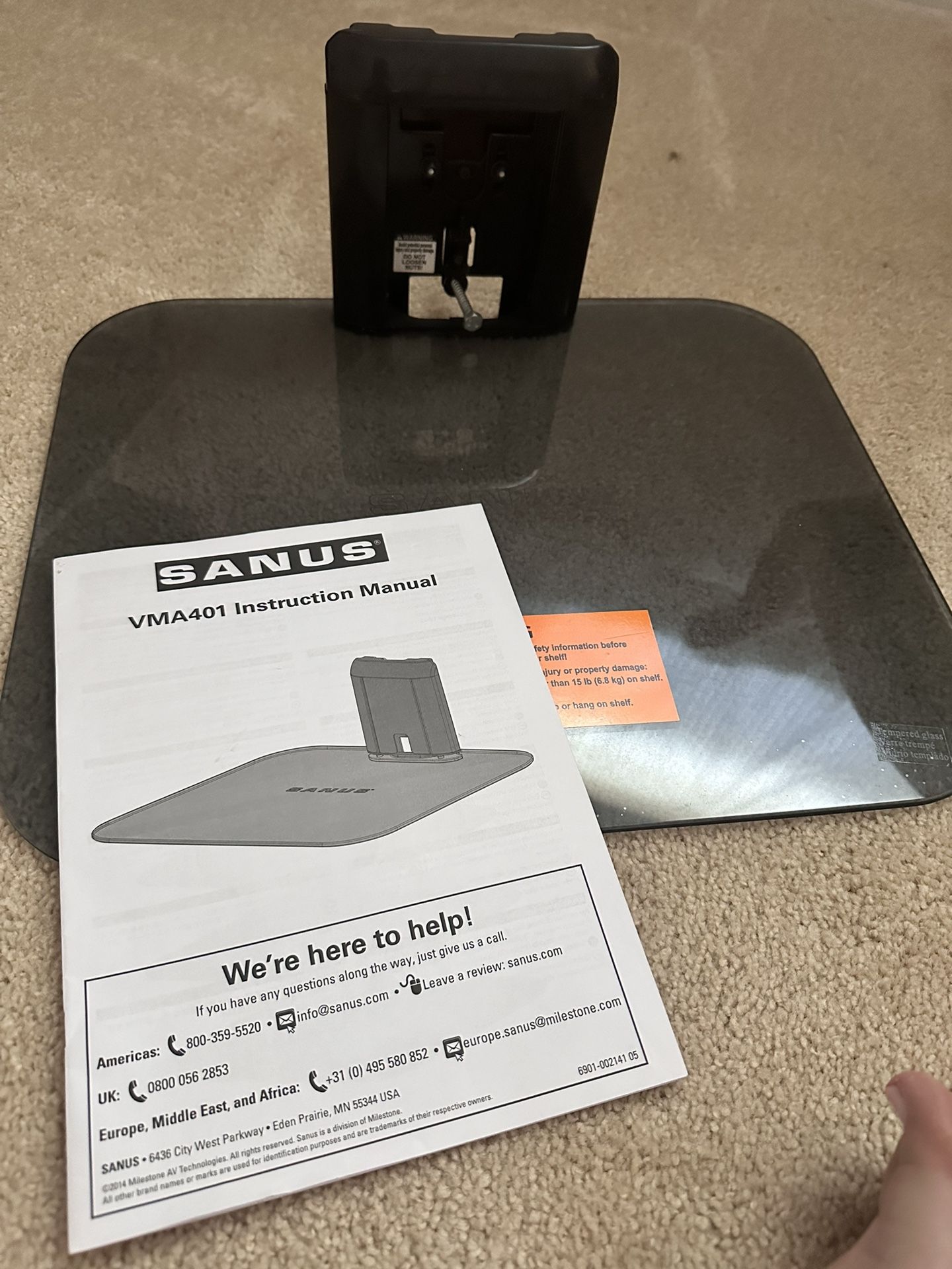 Glass Wall Mount Shelf For Under Tv