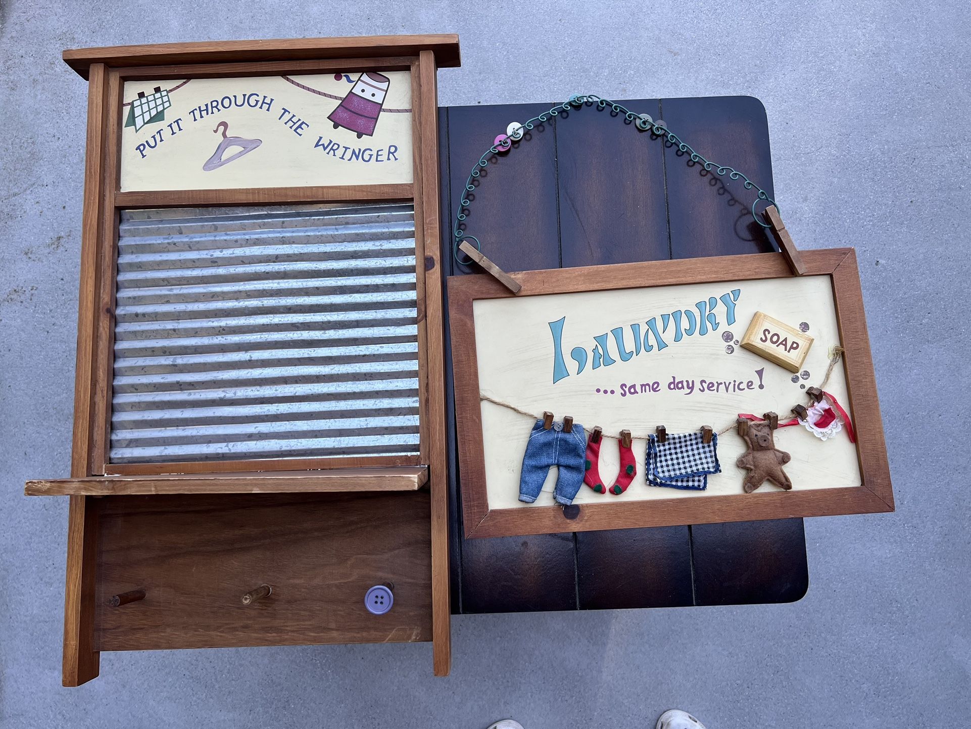 Laundry Wall Decor Bundle With Laundry Basket And Hook