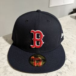 MLB New Era Boston Red Sox Navy Blue Onfield 59fifty Fitted Hat Size 7 3/8