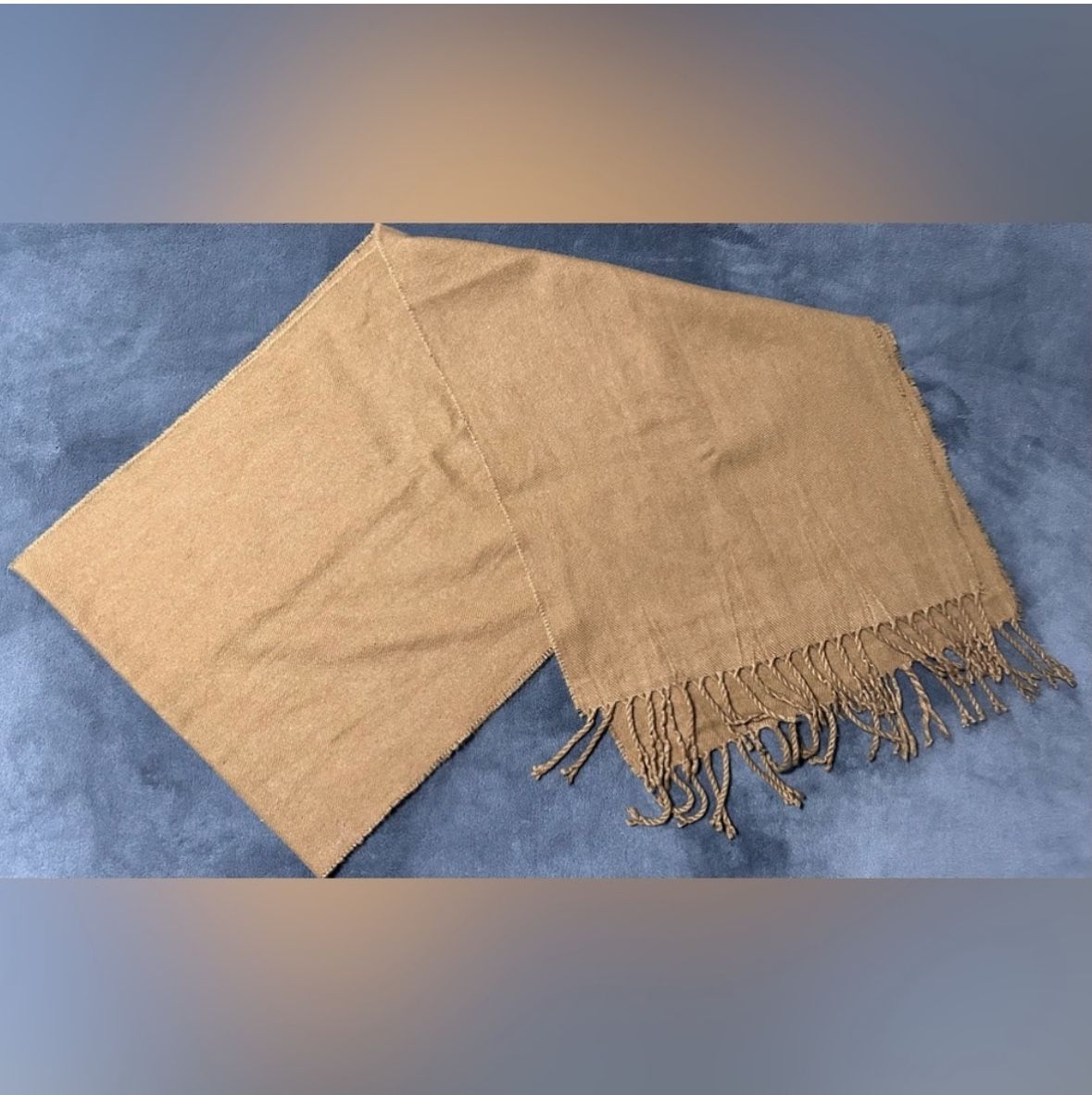 (137)- 🤩 Men’s Brown 71x14 Fringe Dress 🧣 Scarf ✅