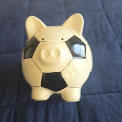 Soccerball pig bank