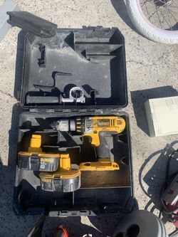 DeWalt Hammer Drill With Two Batteries Missing Chargers 