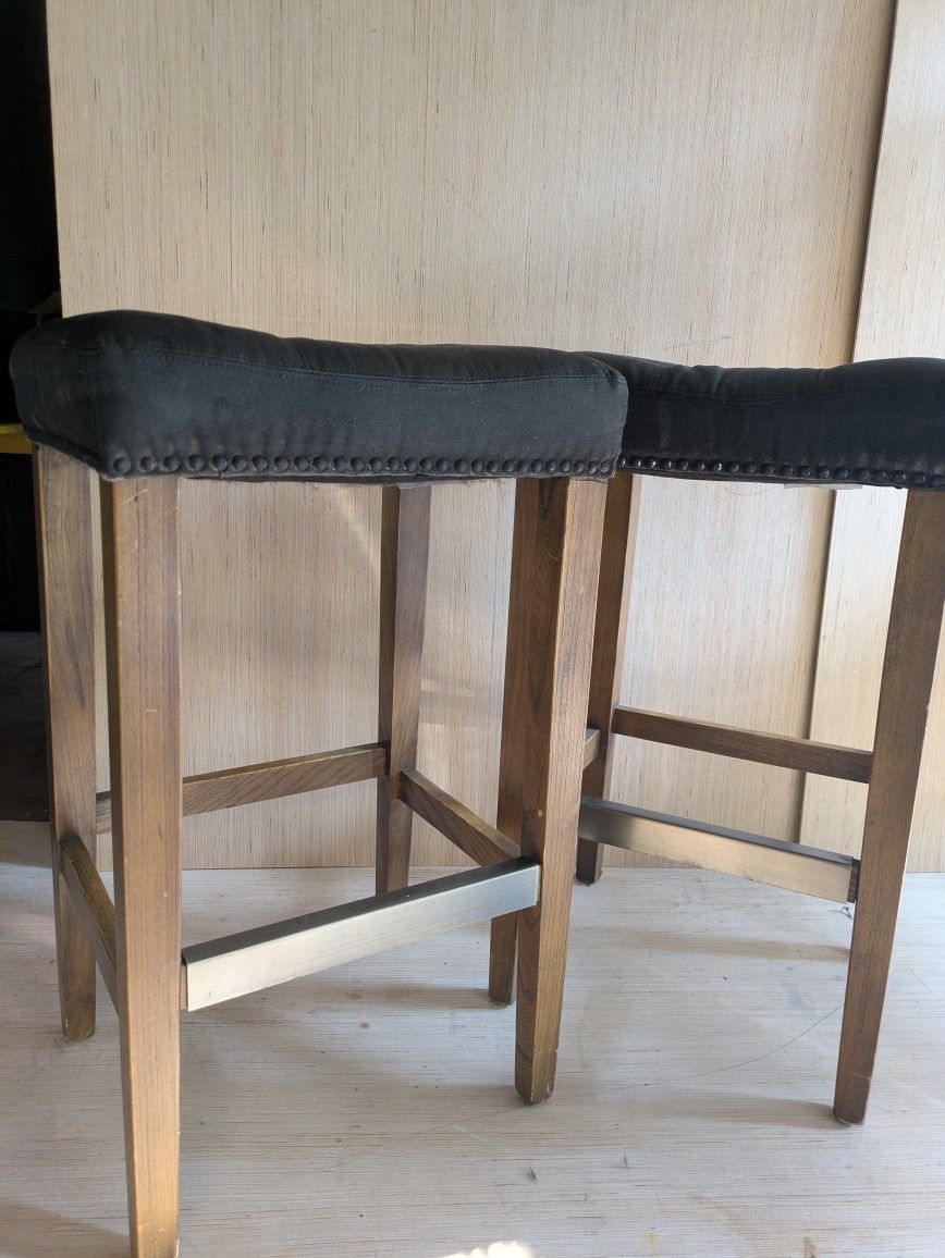 Pair Of Wooden Barstools