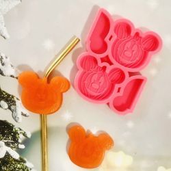 Mickey Pumpkin Silicone Straw Topper Mold