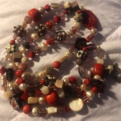 Vintage Necklace Gorgeous Long Necklace With Two Unique Shaped Ends 