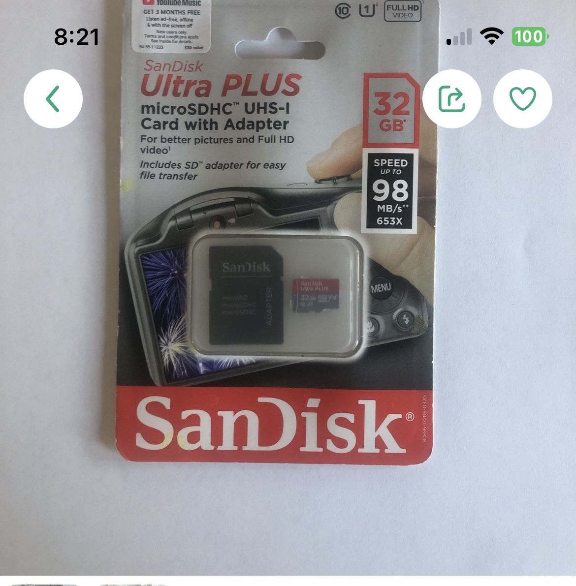 Micro SDHC Card With Adapter