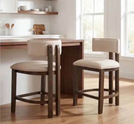NEW TIMELESS ELEGANT Upholstered Counter Stools Set of 4