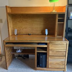 Computer desk and hutch