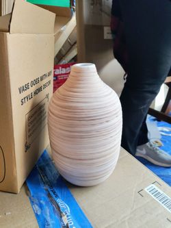ALMA 9" Boho Flower Vase, Ceramic Pampas Grass Vase