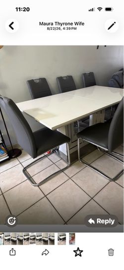 Dining Table With 6 Chairs but Seats UpTo 8