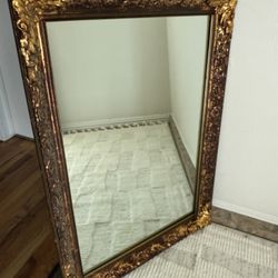 Vintage Rococo Styled Gold Mirror