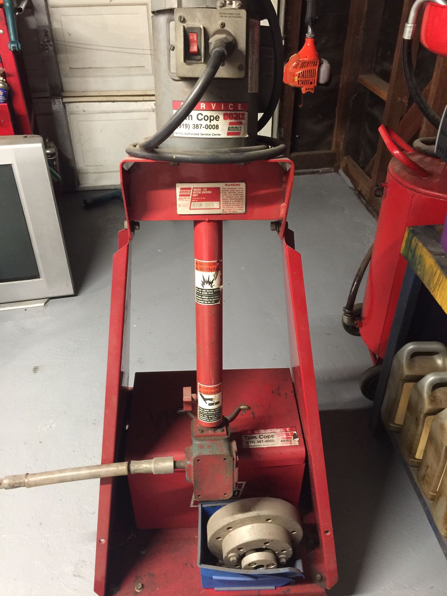 Ammco on the car brake lathe.