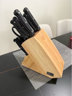 🔪 15-Piece Kitchen Knife Set with Wooden Block