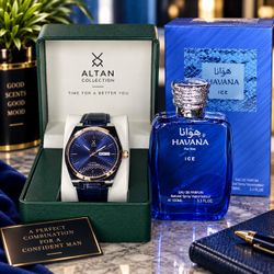 Altan Blue Watch + FREE Havana Ice Men’s Perfume 100ml 💙⌚