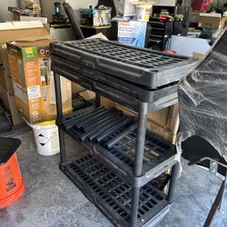 Black Heavy duty shelving .