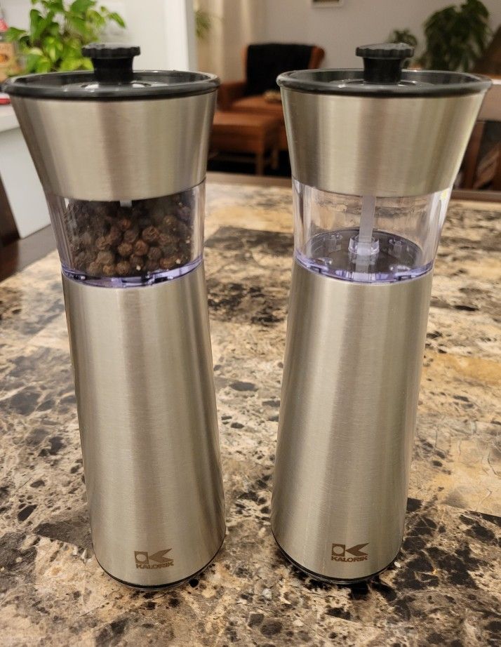 NEW Kalorik Automatic Gravity Salt & Pepper Grinders