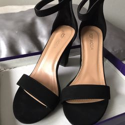 Black Suede High Heels 