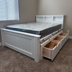 New Full Bed With Drawers And Mattress