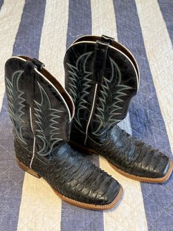 Python Skin Black Boots