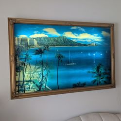 38" x 58" 3d light up, Sound, beach picture