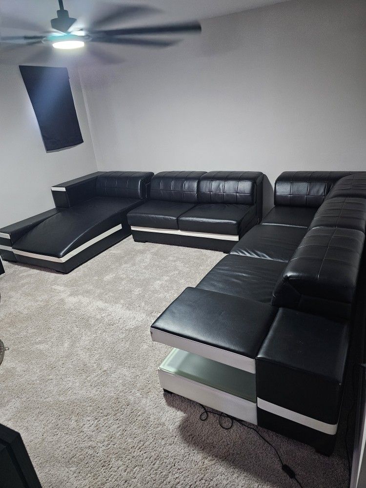 Modern Leather Sectional