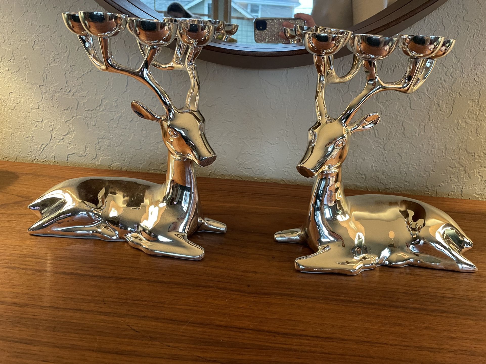 Pottery Barn Reindeer Candle Holders