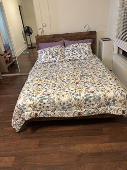 Floating Wooden Bed Frame
